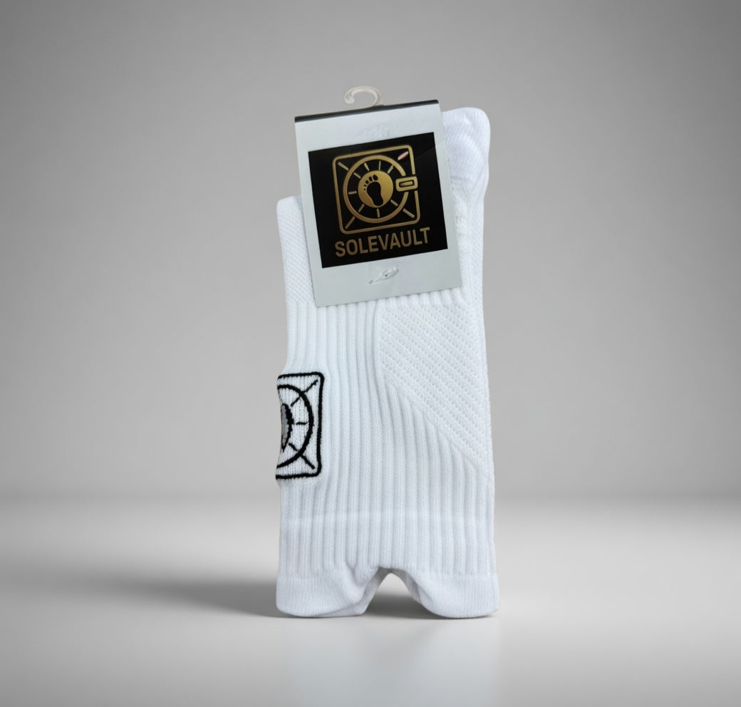 SoleVault Performance Mid-Calf Socks - White