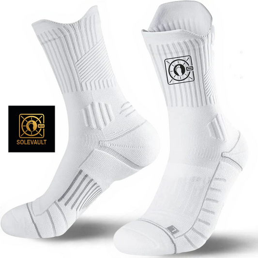 SoleVault Performance Mid-Calf Socks - White