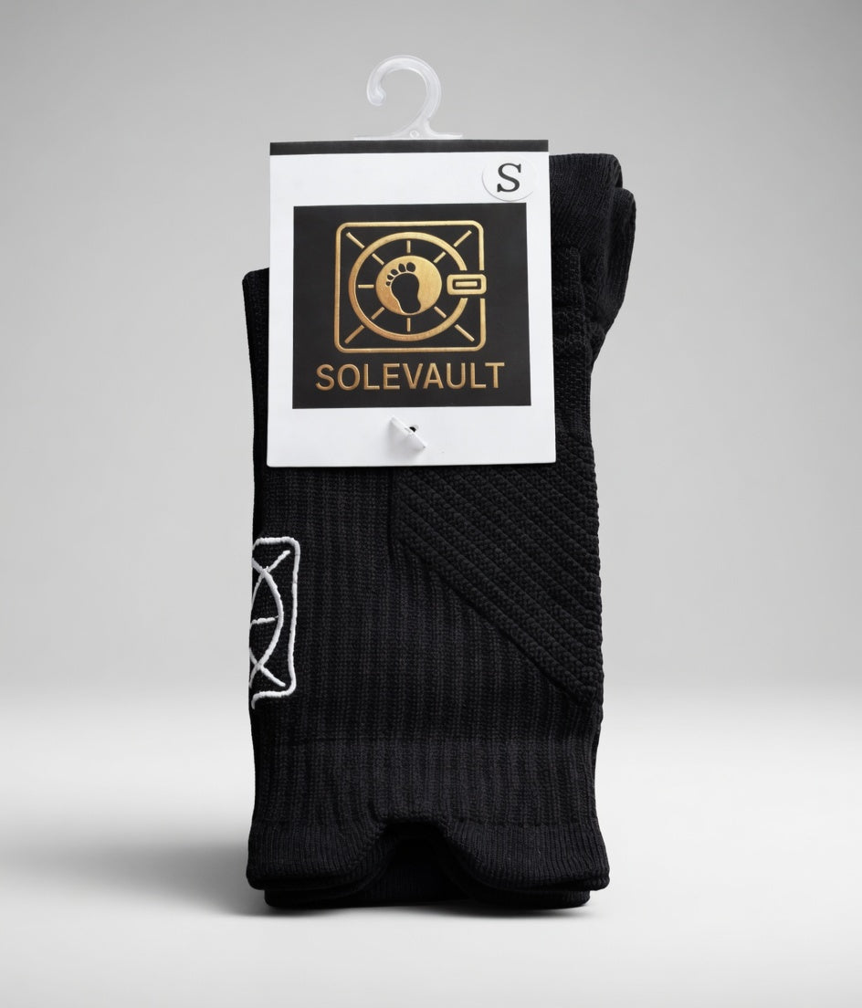SoleVault Performance Mid-Calf Socks - Black