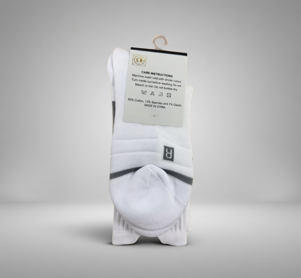 SoleVault Performance Mid-Calf Socks - White